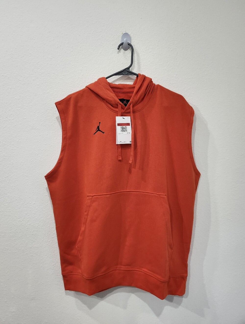Nike Jordan Dri-FIT Fleece Sleeveless Hoodie Orange DQ7946-813 Men's Size Lrg